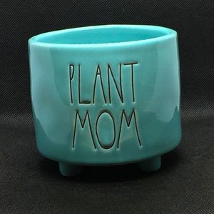 Rae dunn Teal PLANT MOM Mini Planter Pot